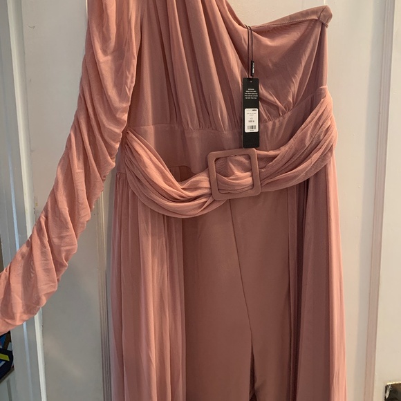 NEW W/ TAGS NEVER WORN Fashion Nova 'Better Be Sure' mesh jumpsuit w/ cape - Picture 9 of 16